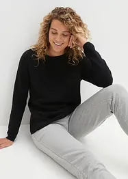 Pull col rond en maille milano côtelée, bonprix