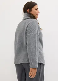 Pull col roulé en maille côtelée, bonprix