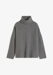 Pull col roulé en maille côtelée, bonprix