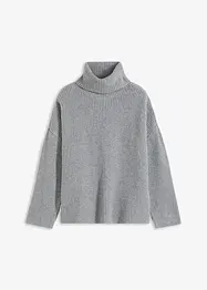 Pull col roulé en maille côtelée, bonprix