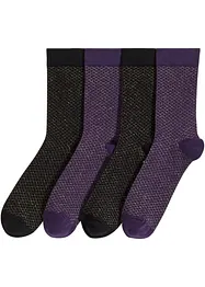 Lot de 4 paires de chaussettes avec fil lurex et coton, bonprix