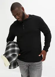 Lot de 2 T-shirts Henley confort pour le ventre, bonprix