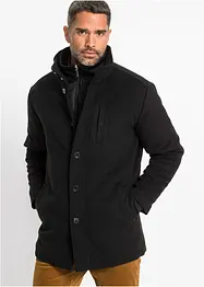 Veste d’hiver aspect laine avec empiècement coupe-vent, bonprix