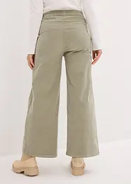 Pantalon large en velours côtelé à taille haute élastiquée, longueur cheville, bonprix