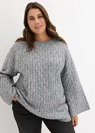 Pull oversize en maille torsadée, bonprix