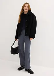 Veste en polaire Teddy doublée à col chemise, bonprix