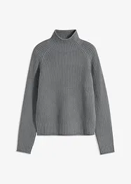 Pull en maille à col montant, bonprix