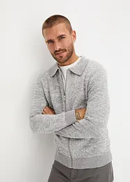 Gilet zippé en maille col polo, bonprix