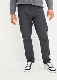 Pantalon cargo à pinces, Regular Fit, en flanelle, Straight, bonprix