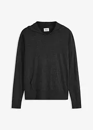 Sweat en maille à capuche et poche kangourou, bonprix