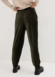 Pantalon en velours stretch à ceinture élastiquée, longueur cheville, bonprix