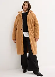 Manteau en sherpa avec capuche et poches, bonprix