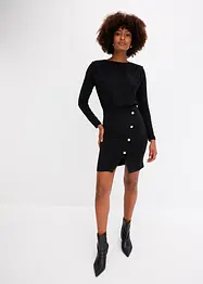 Robe en jersey avec patte de boutonnage décorative, bonprix