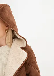 Veste en shearling à capuche, bonprix