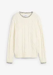 Pull en maille torsadée, bonprix