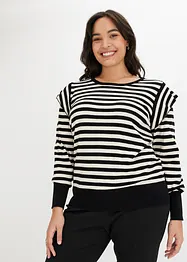 Pull rayé à volants, bonprix