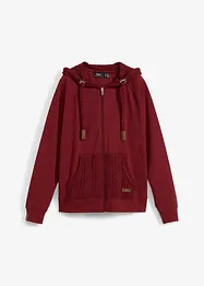 Sweat zippé à capuche et poches en maille, bonprix