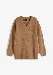 Pull en grosse maille à col en V, bonprix
