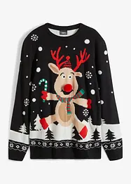 Pull en fine maille avec motif de Noël, bonprix