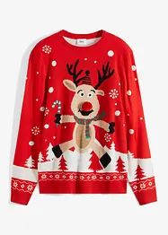 Pull en fine maille avec motif de Noël, bonprix