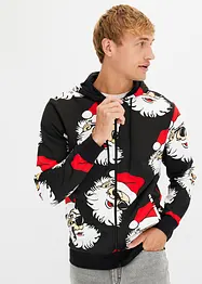 Sweat zippé à capuche avec motif de Noël, bonprix