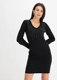 Robe en maille avec strass, bonprix