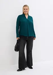 Blouse en crêpe, manches longues, bonprix