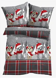 Parure de lit avec chiens de Noël, bonprix