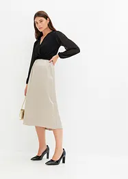 Jupe midi en satin, bonprix