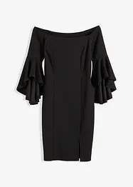 Robe à encolure Bardot et manches volantées, bonprix