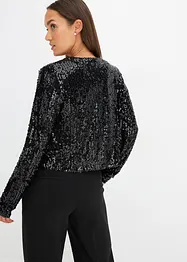 Long gilet à sequins, bonprix