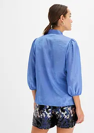 Blouse à lavallière, aspect verni, bonprix