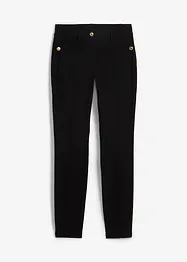 Pantalon stretch taille élastiquée avec boutons décoratifs, bonprix