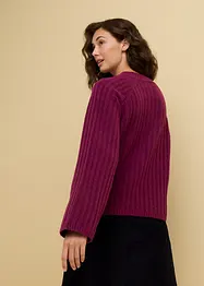 Pull raccourci en maille côtelée, bonprix