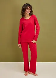 Pyjama en coton doux rehaussé de dentelle, bonprix