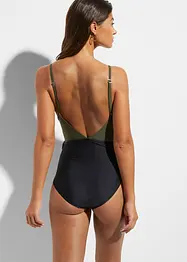 Maillot 1 pièce à découpe et volants, bonprix