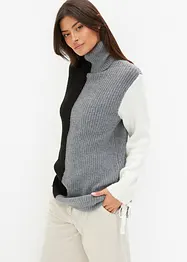 Pull long tricolore, bonprix