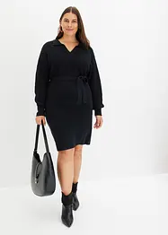 Robe en maille à col polo, bonprix