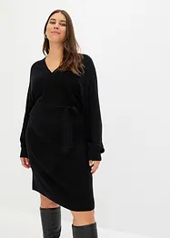 Robe en maille à col V, bonprix