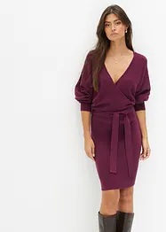 Robe en maille à col V, bonprix