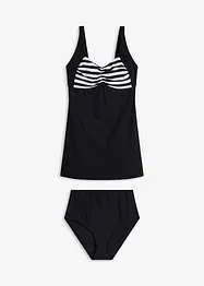 Tankini long (ens. 2 pces) avec bas de maillot taille haute, bonprix