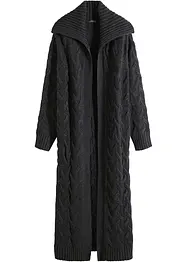 Gilet long en maille torsadée, bonprix