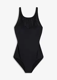 Maillot 1 pièce sculptant, maintien modéré, avec mesh transparent, bonprix