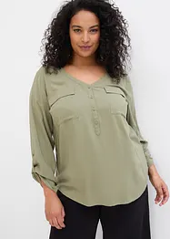 Blouse fluide à col en V et manches longues, bonprix