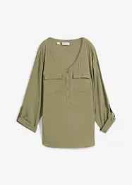 Blouse fluide à col en V et manches longues, bonprix