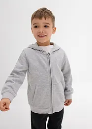 Sweat zippé à capuche en matière douce, bonprix