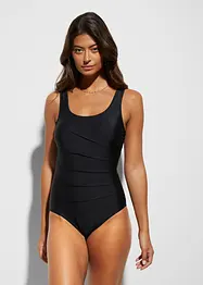 Maillot 1 pièce sculptant, maintien léger, avec plis décoratifs, bonprix