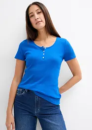 T-shirt col Henley, 100% coton, bonprix