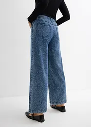 Jean large taille mi-haute à strass, bonprix