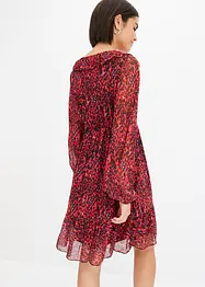 Robe en mesh imprimé à volants, bonprix